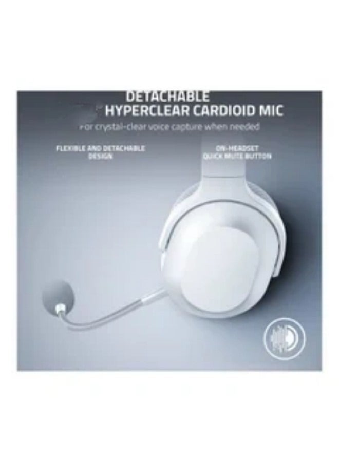 Beauenty Wireless Gaming  Mobile Headset (PC, Playstation, Switch, Android, iOS): 2022 Model - 2.4GHz Wireless + Bluetooth - Lightweight 250g - 40mm Drivers - 50 Hour Battery - White - Image 4